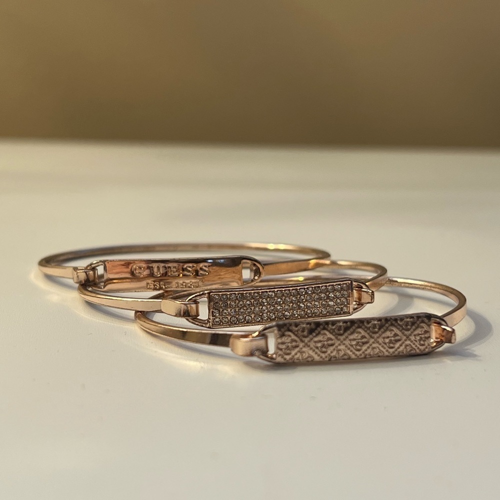 4 Guess Rose Gold Bangles